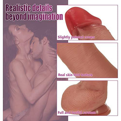 Remote Wiggling Vibrating Heating Realistic Dildo with Balls
