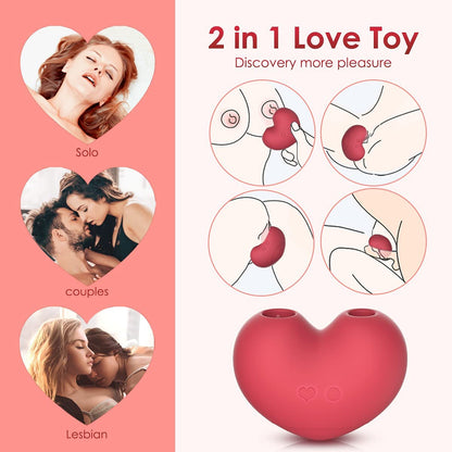 ToyCod Clitoral Sucking Tongue-Licking Vibrator - 10 Suctions +10 Licking Modes with Portable Rechargeable Heart Shape Case