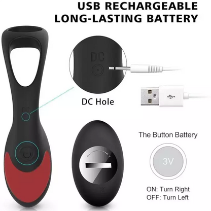 3IN1 Remote Control Prostate Massager With Penis Ring