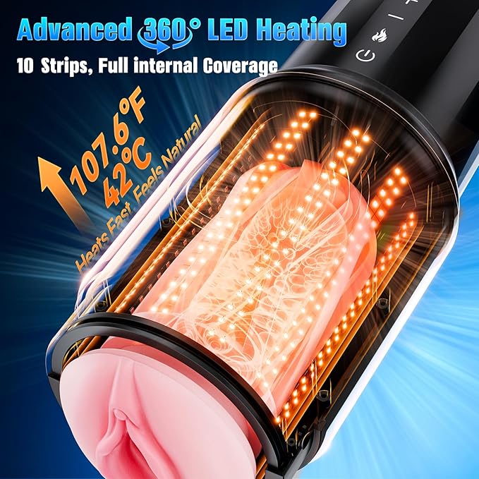 AI & APP Control Thrusting Male Stroker with 360° Heating, 5-Speed Smooth Motion Adult Mens