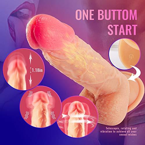 Thrusting Dildo Vibrator with Rotation and Heating Sex Toy