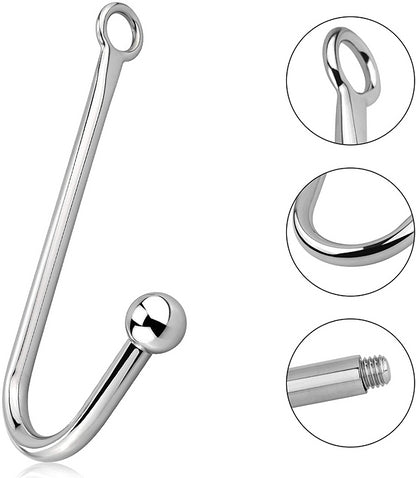 Sexoralab Stainless Steel Anal Hook With 3 Interchangeable Balls