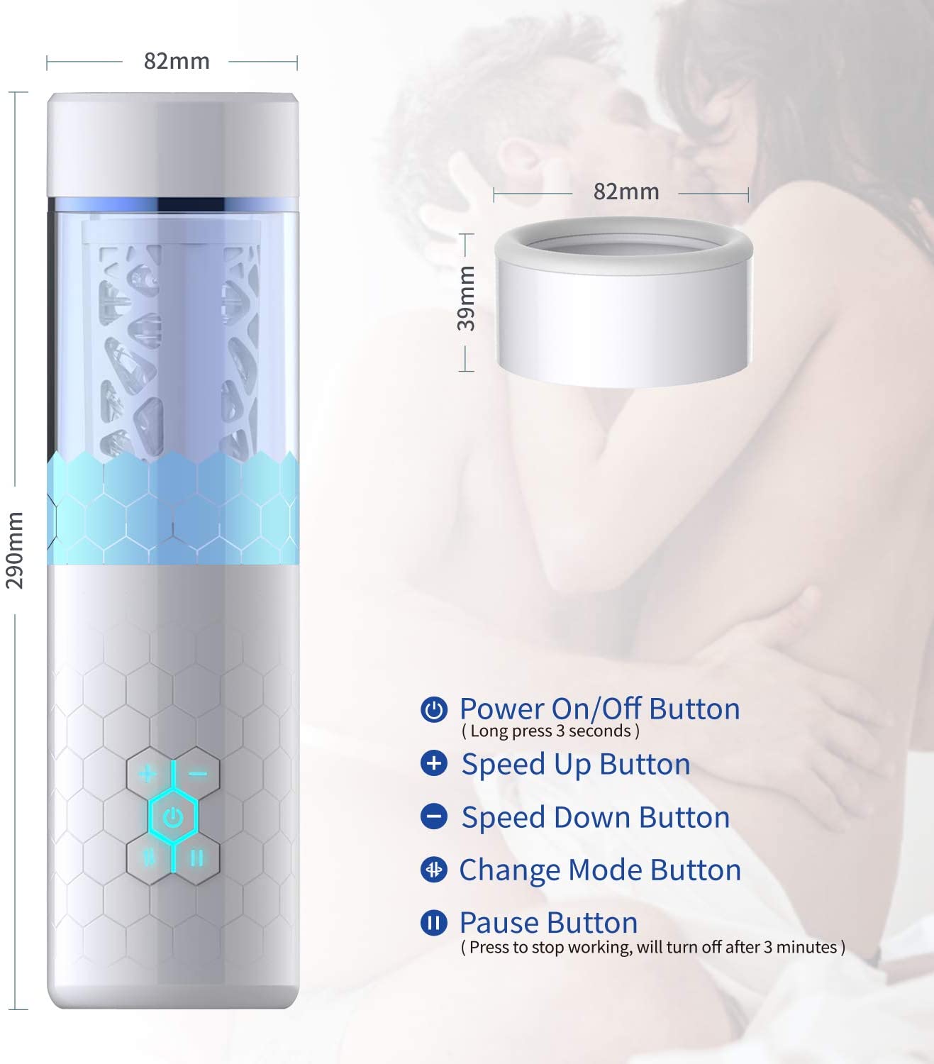 Male Masturbator Cup Sex Toys for Men 【10 Rotating + 10 Thrusting Stretch Rotating + Hands Free】