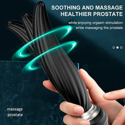👑7 Vibrating & 7 Head Rotating Remote Prostate Anal Butt Plug