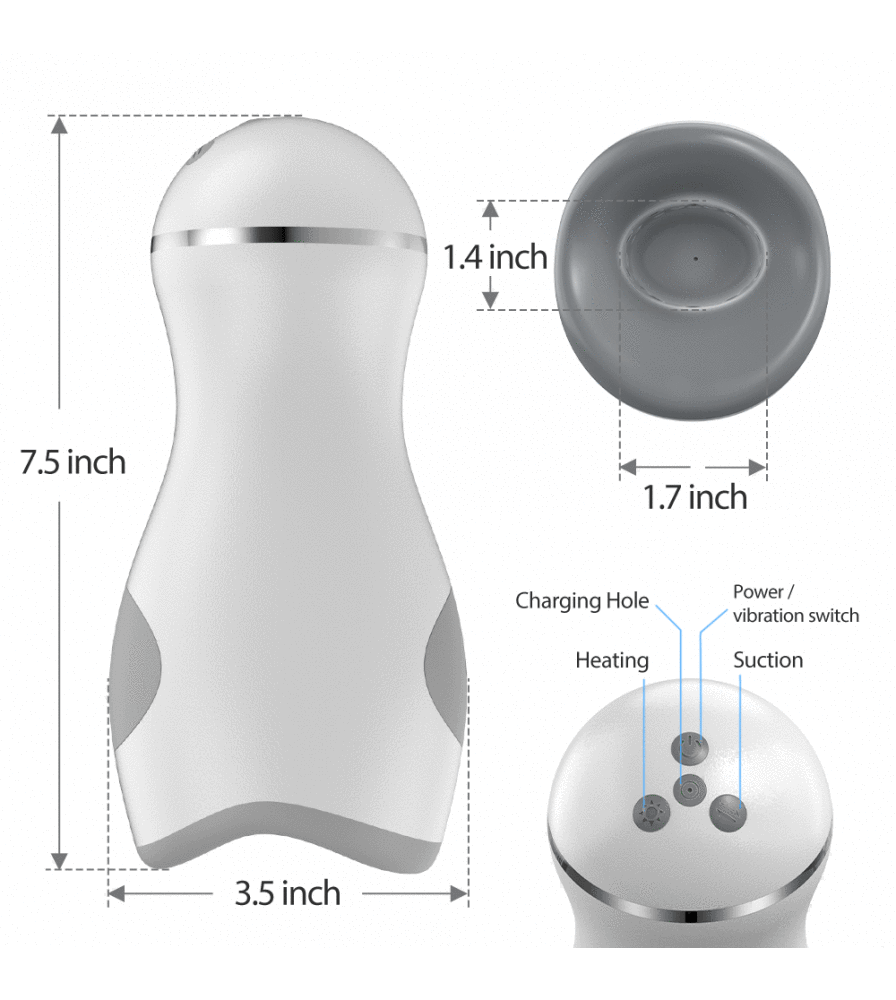 9 Vibrating 3 Sucking Heating Automatic Male Masturbation Cup
