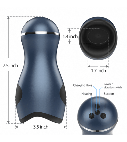 9 Vibrating 3 Sucking Heating Automatic Male Masturbation Cup