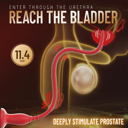 Buyging™ Vibrating Penis Plug Urethral Sound Sex Toy 11.4 Inch