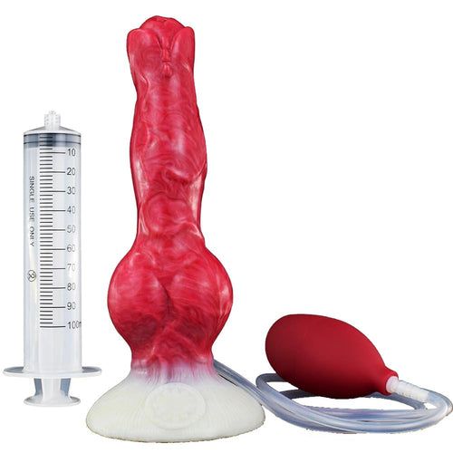 Lifelike Squirting Dildo Wolf Animal Dildos with Suction Cup Ejaculating Silicone Dog Dildo