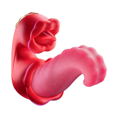 Sexoralab™ 4 in 1 Tongue Thrusting Vibrators Dildo Rose Sex Toys 10 Licking Clitoral & Vibration Sucking Clit Stimulator