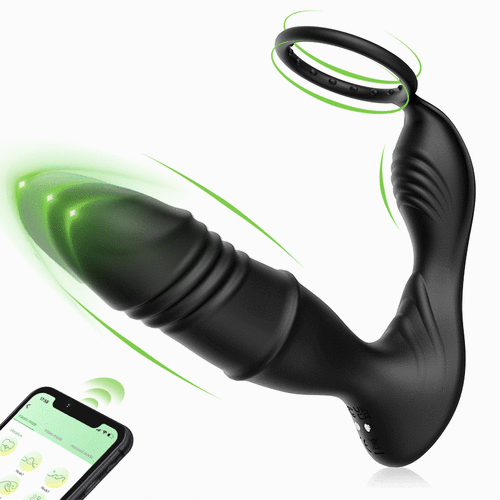 Buyging™ APP/Controller & 9-Telescopic /Vibration & Cock Rings Prostate Massager
