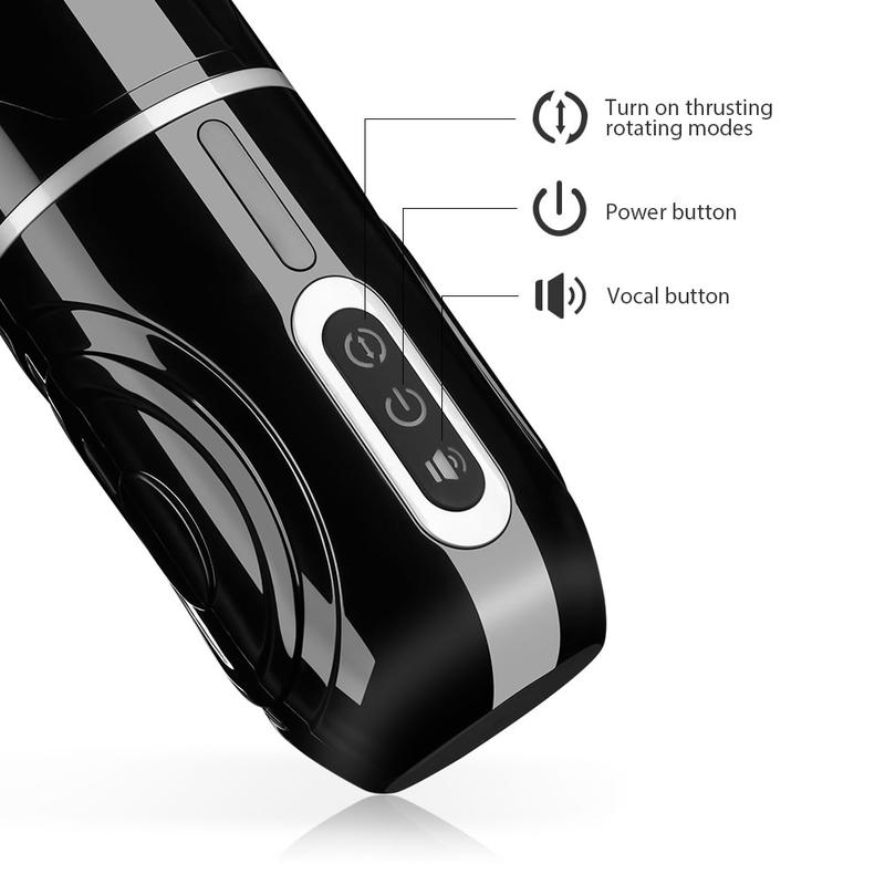 7 Telescoping 7 Spinning Effortless Fun Masturbation Cup with Suction Base