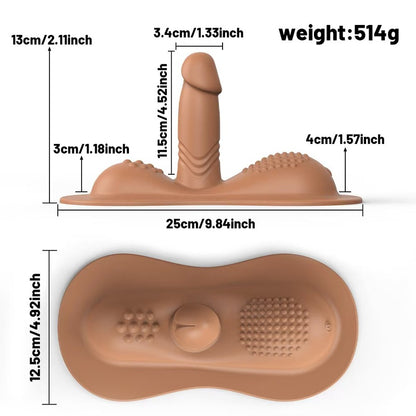 Remote control sit-down retractable vibrating dildo with 3 powerful motors and 20 vibration combinations