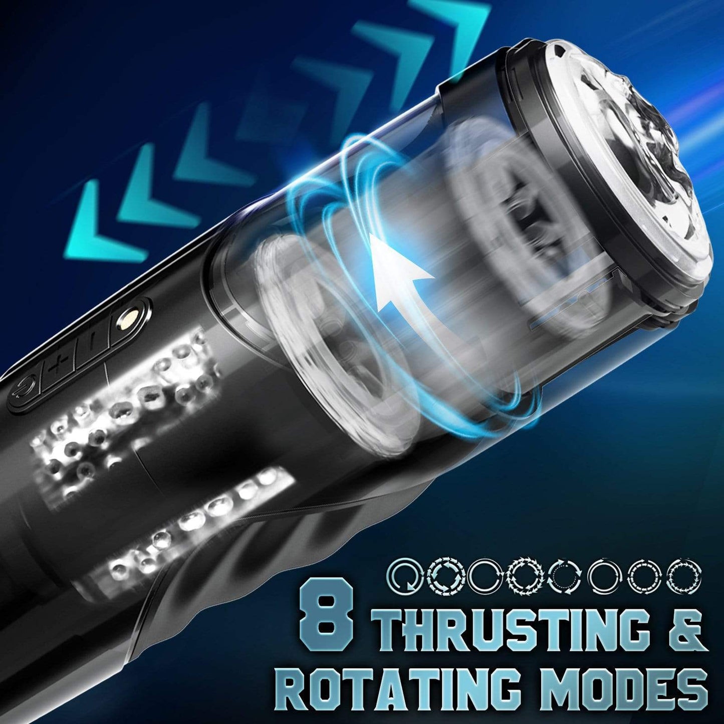 Telescoping Rotating 8 Modes Vision Window Masturbation Cup