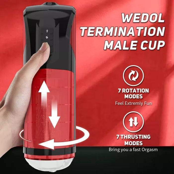 Faraday-Automatic male masturbator, 360° rotating cup with 7 intense pulsations and 7 rotating patterns