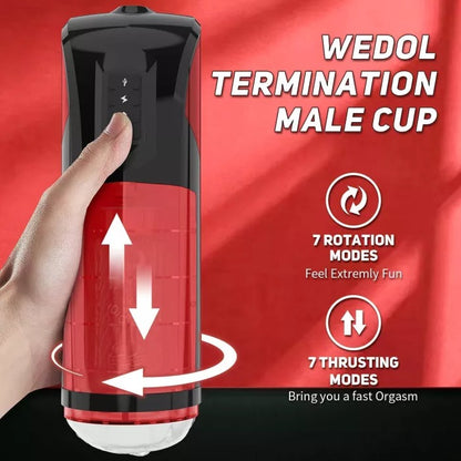 Faraday-Automatic male masturbator, 360° rotating cup with 7 intense pulsations and 7 rotating patterns
