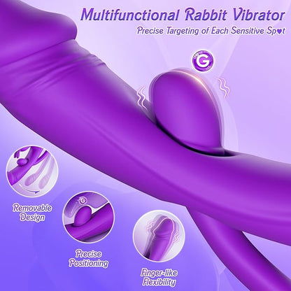 Sexoralab™Newest 3-in-1 Rabbit G-spot Vibrator with 10 Flapping Vibrating & 7 Licking Sucking Modes