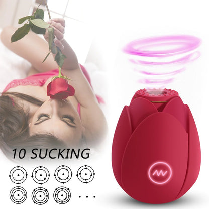 Rose Sucking Vibrator for Women Nipple Suck Clitors Stimulate Vagina Massager Waterproof Female Masturbator Sex Toys for Women