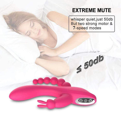 3-in-1 7 Vibrating Modes Rabbit G-Spot Stimulator Anal Dildo Vibrator