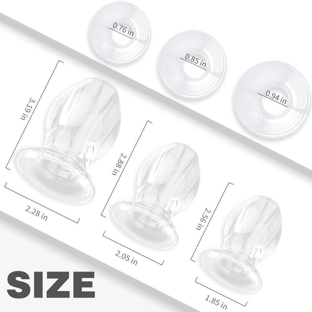 3PCs Transparent Butt Plugs Anal Douche