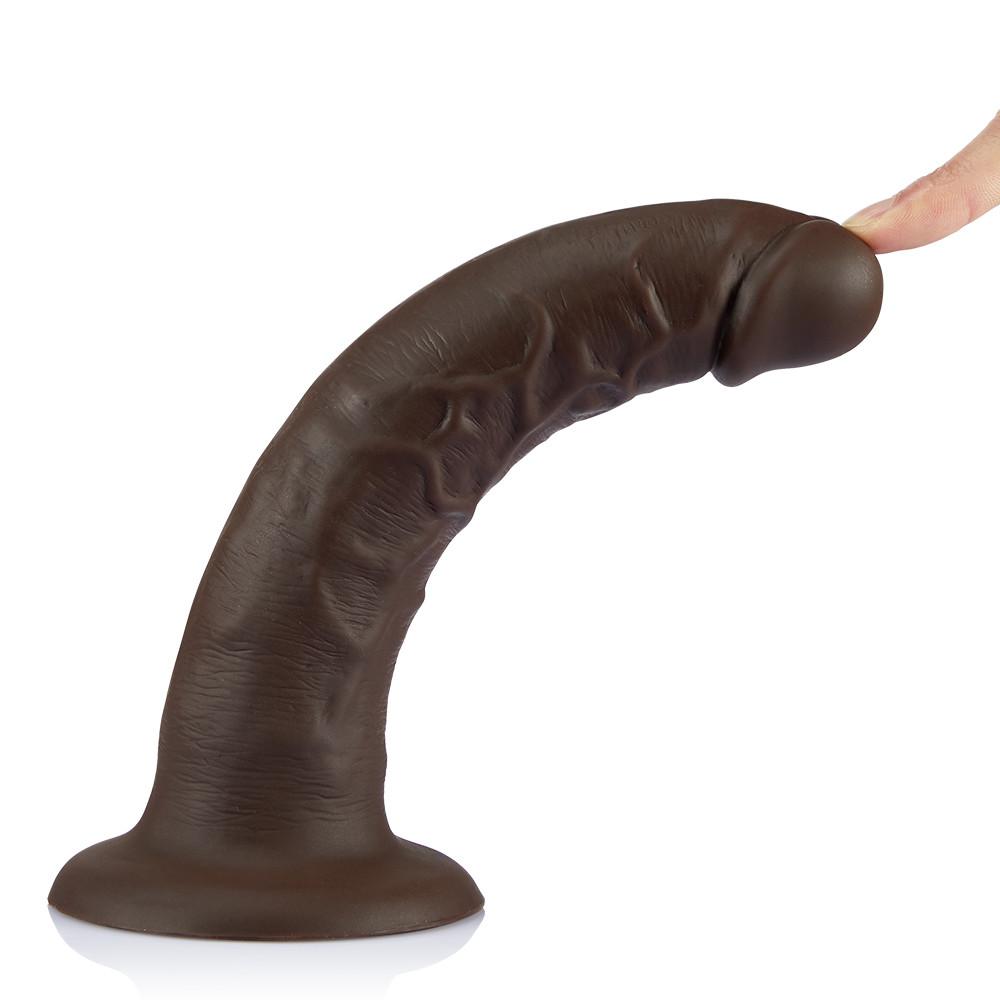 Black Manual Realistic Suction Cup Dildo