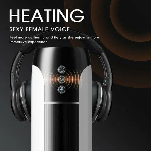 Wearable 7 Thrusting & Vibrating Heating Vocable Male Masturbator