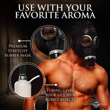 Dark Inhaler Gas Mask with Bottle Bondage Gear Fetish Restraint Sex Toy