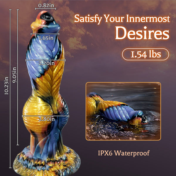 Buyging™ Phoenix Animal Texture 7 Thrusting Vibrating Big Sucker Monster Dildo 10.23 Inch