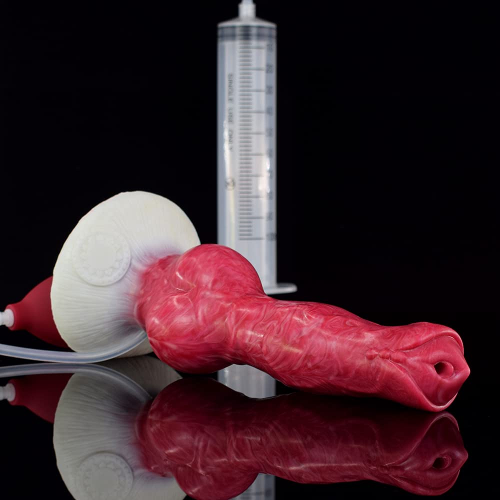 Lifelike Squirting Dildo Wolf Animal Dildos with Suction Cup Ejaculating Silicone Dog Dildo