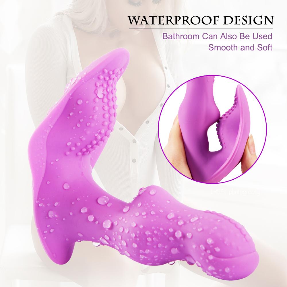 Silicone G-Spot Butterfly Remote Dildo Vibrating Wearable Vibrator