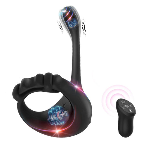 Buyging™ Dual Stimulation Remote Control 10 Vibrating Cock Ring With Bullet