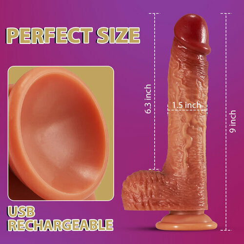 Buyging™ SINGER 3-in-1 Realistic Non-sticky Blush Dildo 9 INCH
