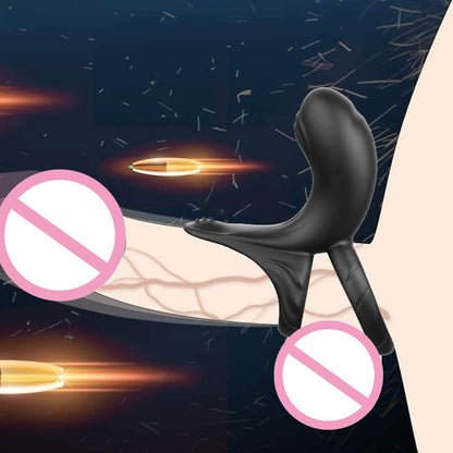 3-in-1 male vibrating penis ring 10 frequency vibrating sperm lock ring to prolong sexual time adult sex products