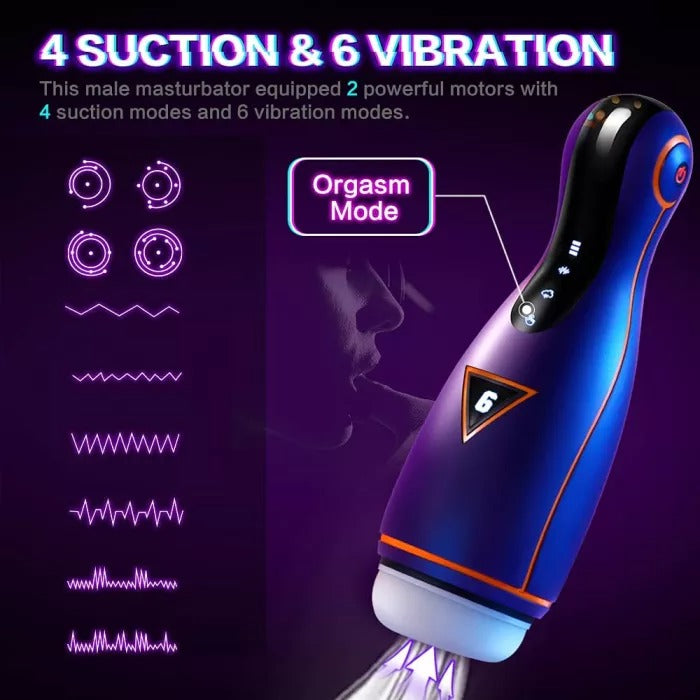 Automatic 6*4 Adjustable Modes Automatic Intelligent Masturbation Cup