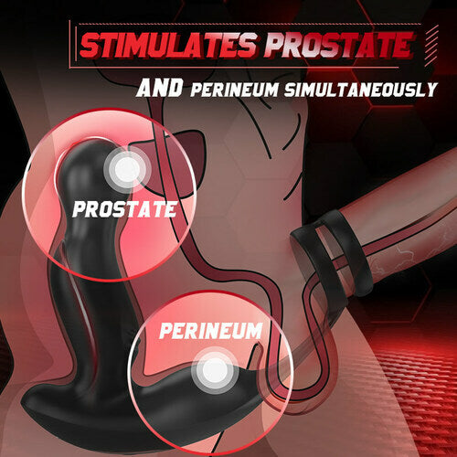 Buyging™ 3-IN-1 Prostate Massager With 11 Vibrations With Dual Cock Rings