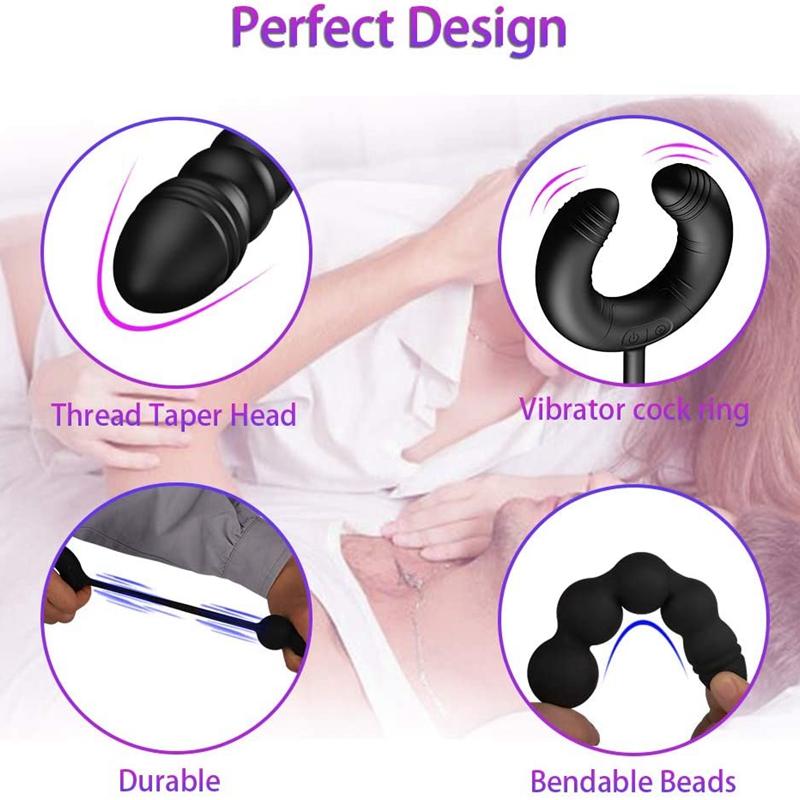 Black Ring Anal Beads