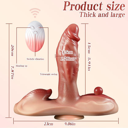 Buyging™ Upgraded 10 Thrusting 7 Vibrating Swing Heating Sit and Ride Dildo With Suction Cup