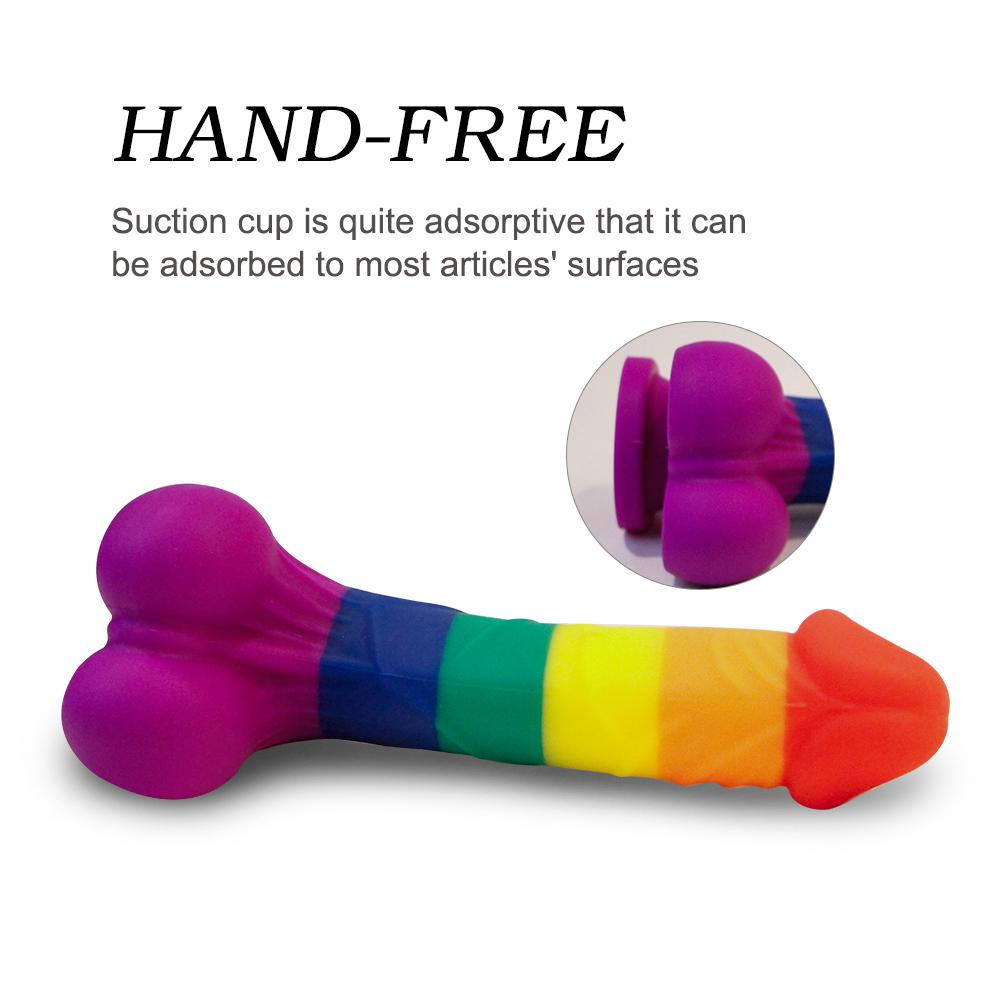 7.8 Inch Rainbow Realistic Penis Dildo