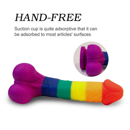7.8 Inch Rainbow Realistic Penis Dildo