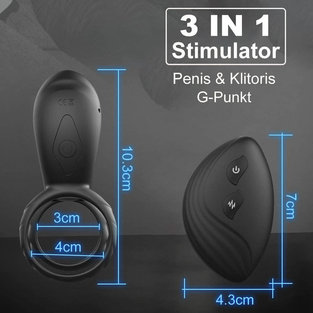 3-in-1 male vibrating penis ring 10 frequency vibrating sperm lock ring to prolong sexual time adult sex products