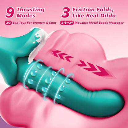 Sexoralab™ 9 Vibrating 9 Swing, Anal Clit Nipple Vibradores Rabbit Vibrators, Adult Sex Toys & Games, Rose Sex Toy Dildo LCD Display