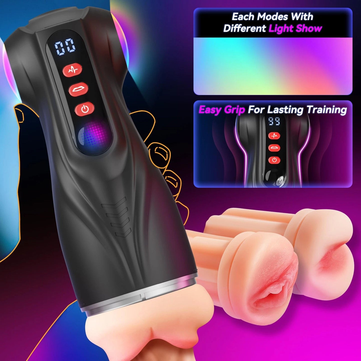 Sexoralab -3 Sleeves Sets AI Sync Pocket Pussy Penis Pump with 9 Sucking & 9 Vibrating